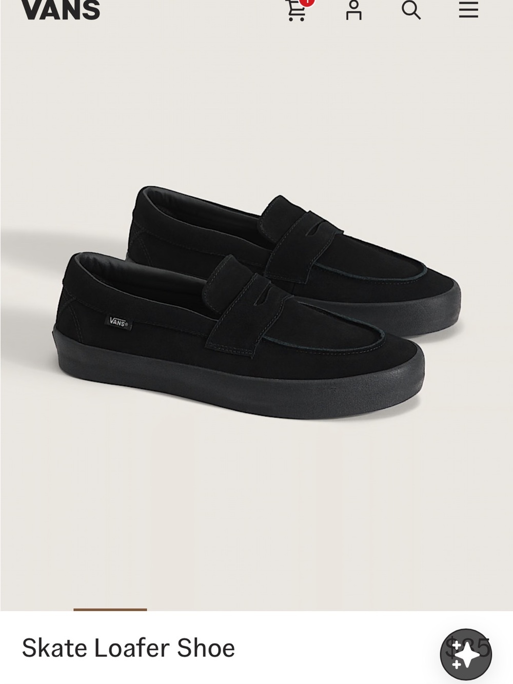 Vans Black Suede Skate Loafers NWOT M5.5 | W7